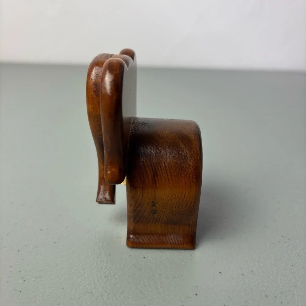 Vintage Wood Elephant Figurine Tusks 1995 Small Home Decor African Safari